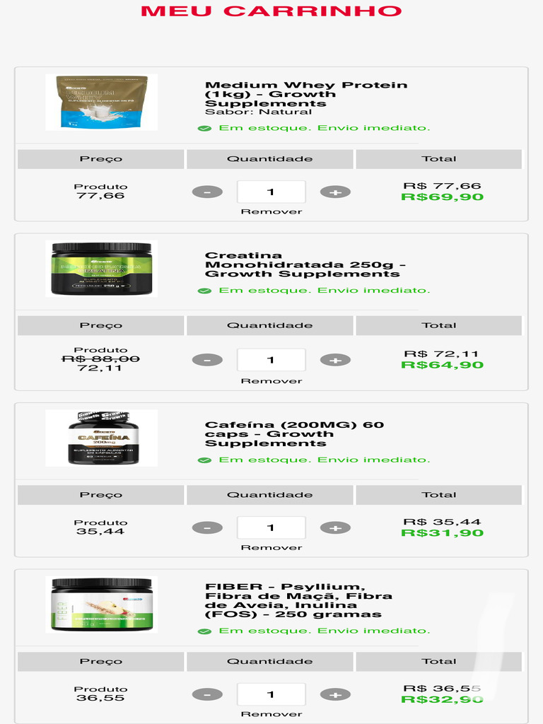 Produtos Growth Supplements em Oferta | PDF