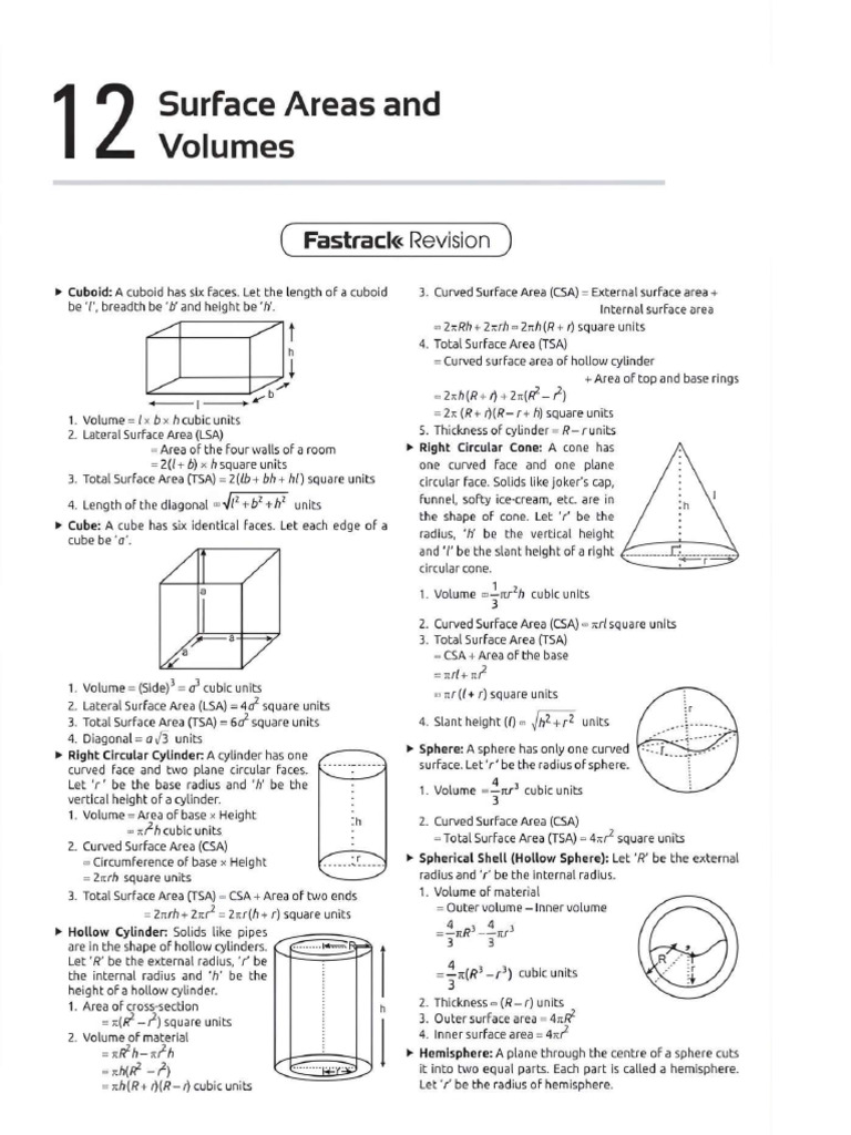Surface Area and Volume | PDF