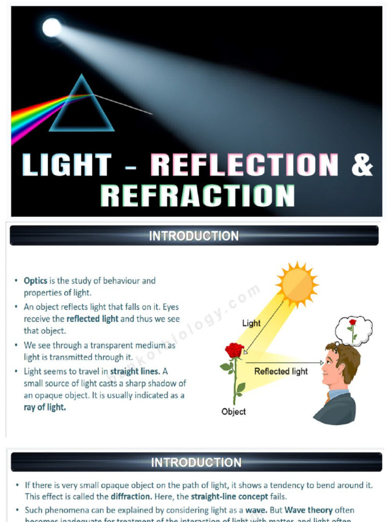 Class X Chapter 10 Reflection and Refraction of Light | PDF