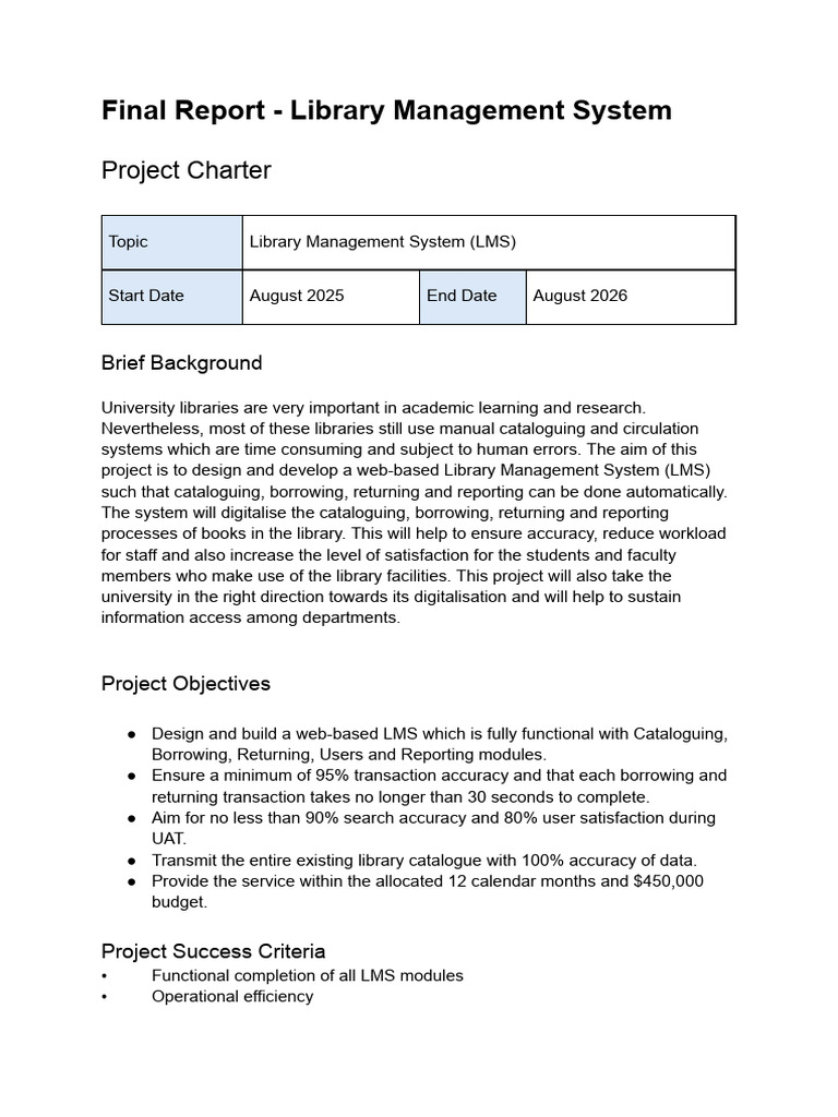 Library Management System Project 2025-2026 | PDF | Software Testing ...