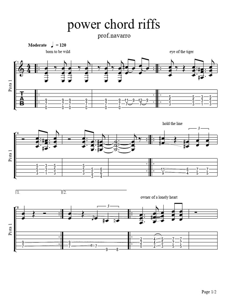 power chord riffs | PDF