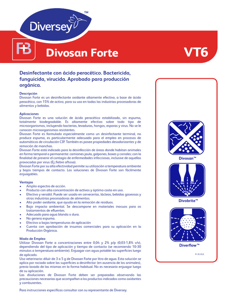 PIS Divosan Forte A4 Es AR v.a. 1 | PDF | Sustancias químicas