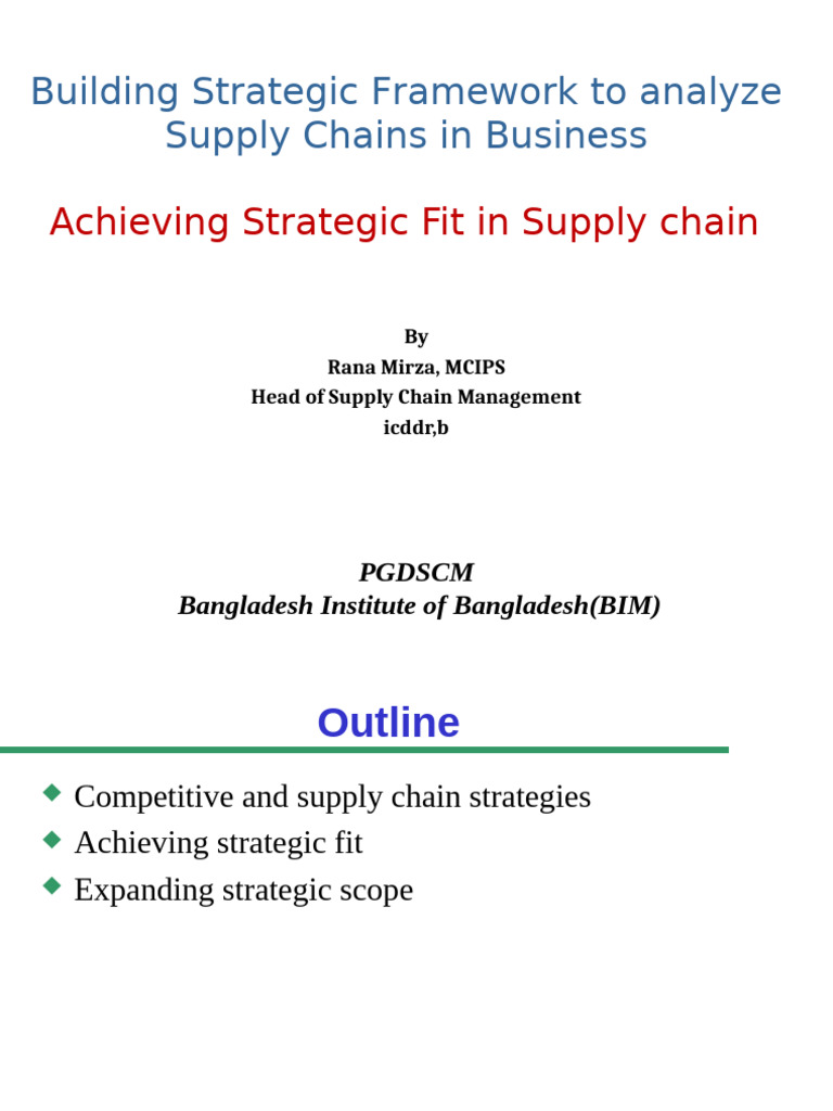 Strategic Fit in Supply Chain Management | PDF | Supply Chain | Demand