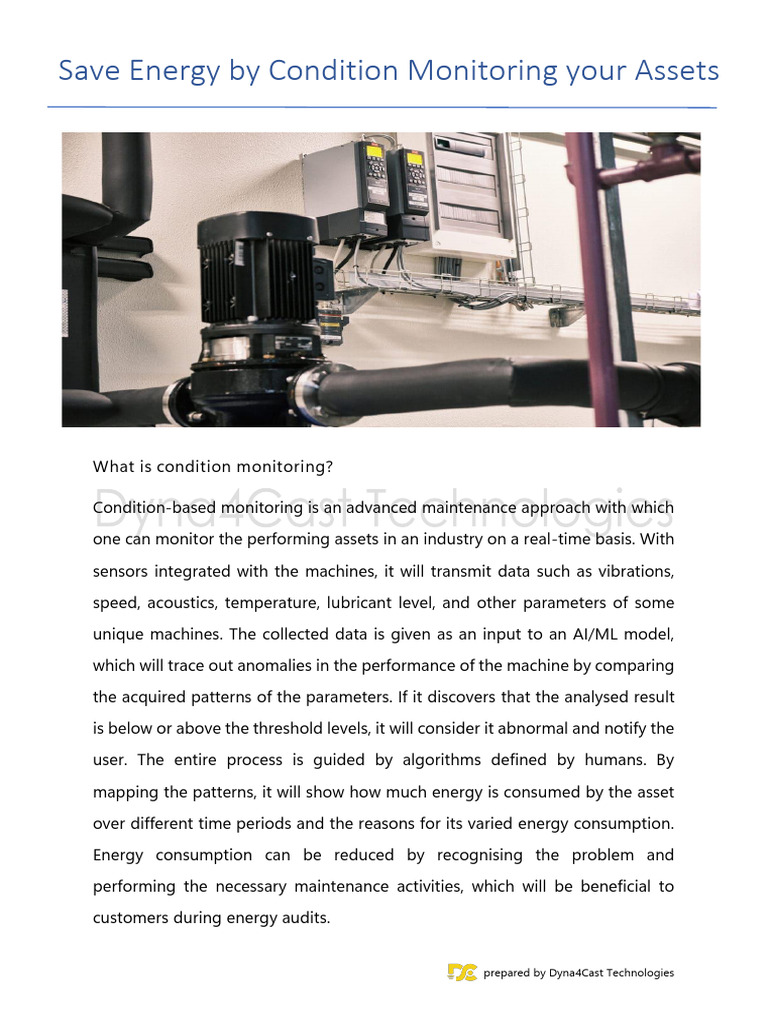Condition Monitoring for Energy Savings | PDF | Energy Conservation ...