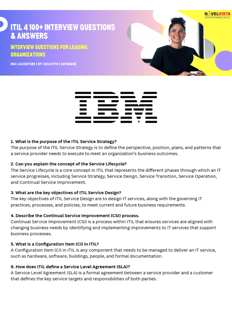 ITIL 4 Interview Questions & Answers | PDF | Agile Software Development ...