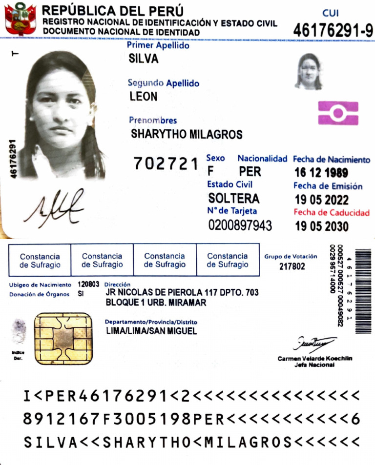 Documento Nacional de Identidad Perú | PDF | Control de acceso ...