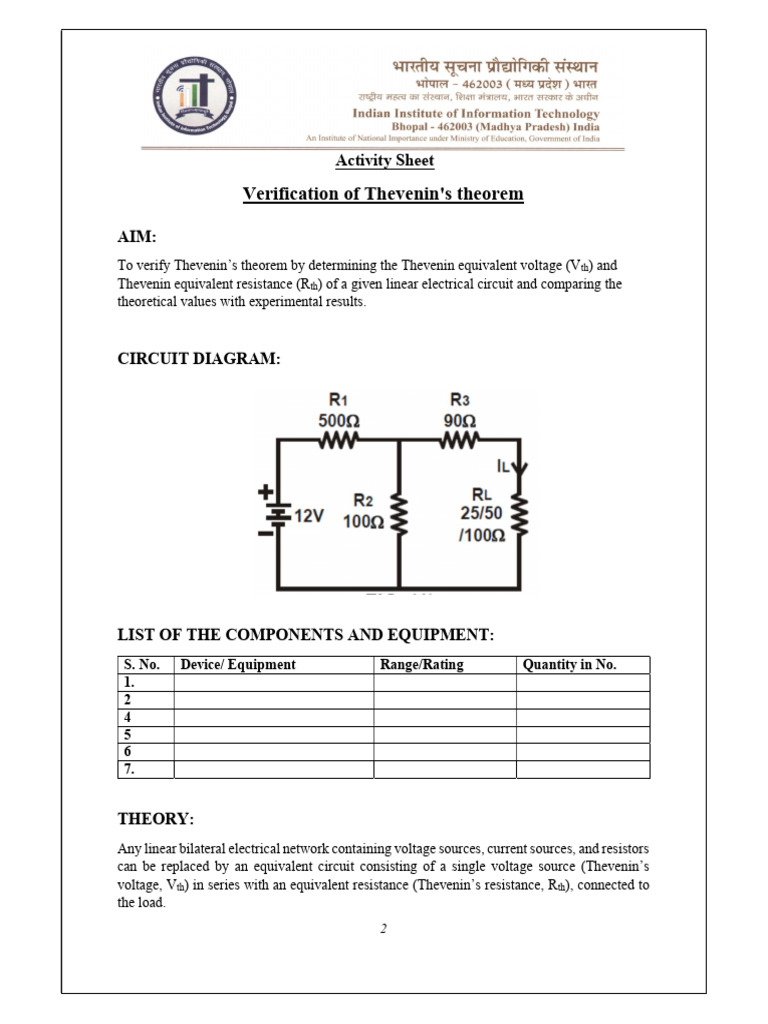 Thevenin's Theorem Verification Guide | PDF | Electrical Network | Voltage