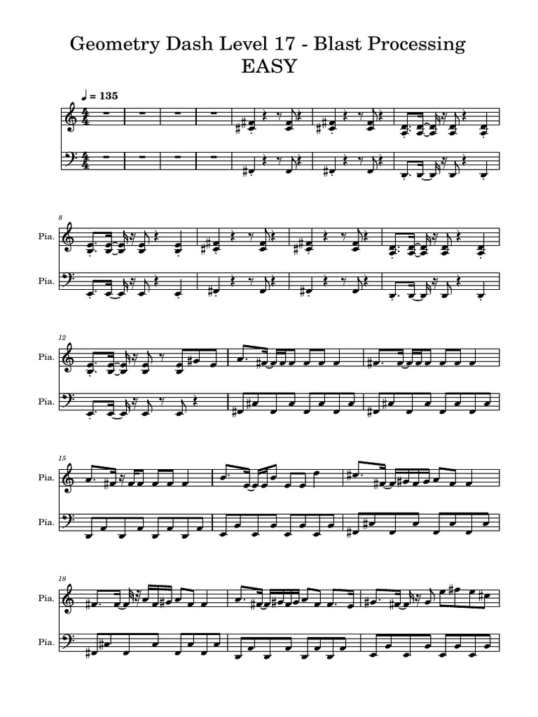 Geometry Dash Level 17 Blast Processing Easy Pdf
