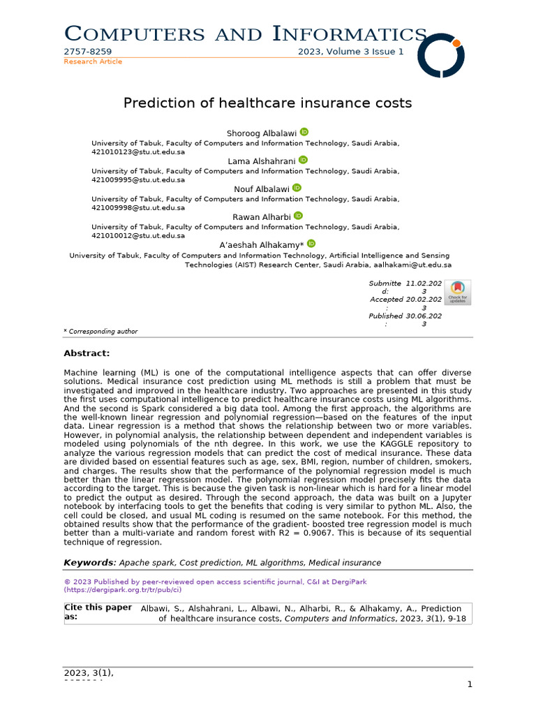 Healthcare Insurance Cost Prediction Using ML | PDF | Machine Learning ...