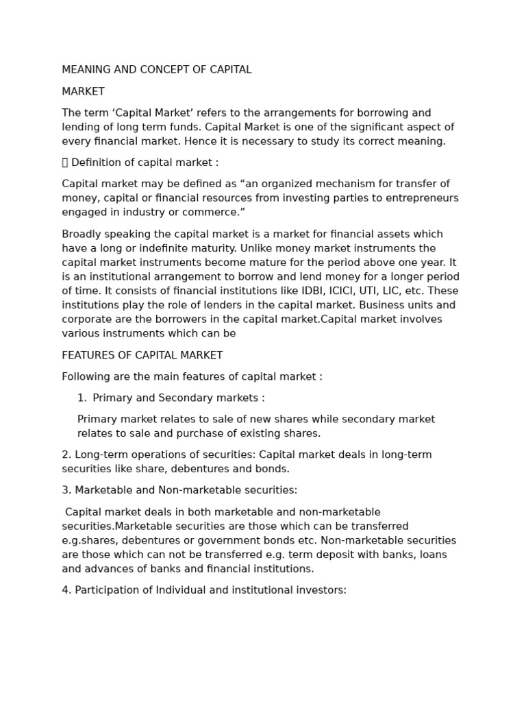 Indian Capital Money Market | PDF
