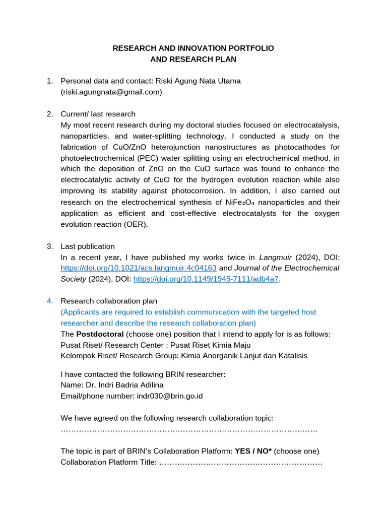 Electrocatalysis Research Plan and Portfolio | PDF | Materials | Chemistry