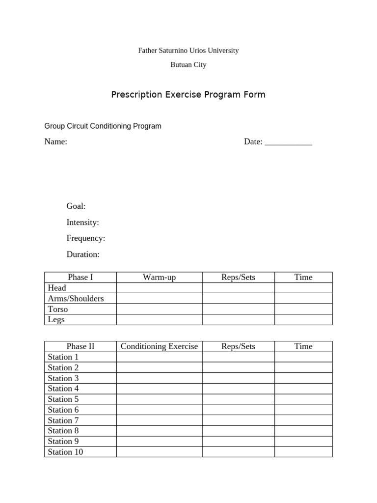 Circuit Conditioning Program Form | PDF