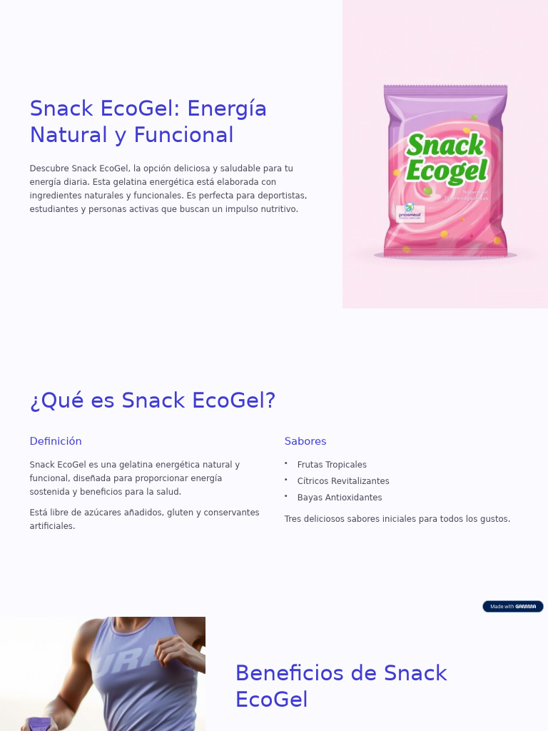 Snack EcoGel: Energía Natural Saludable | PDF | Fruta | Nutrición