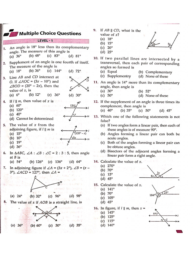 Lines and Angles STD 9 | PDF