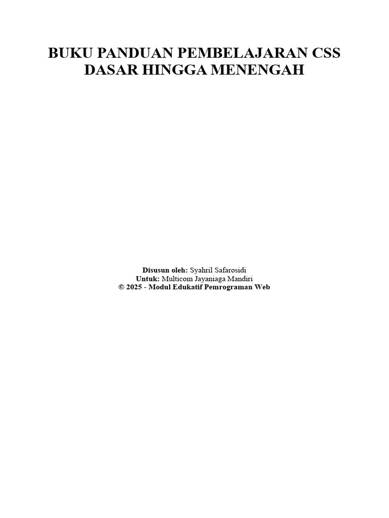 Panduan Lengkap Belajar CSS | PDF