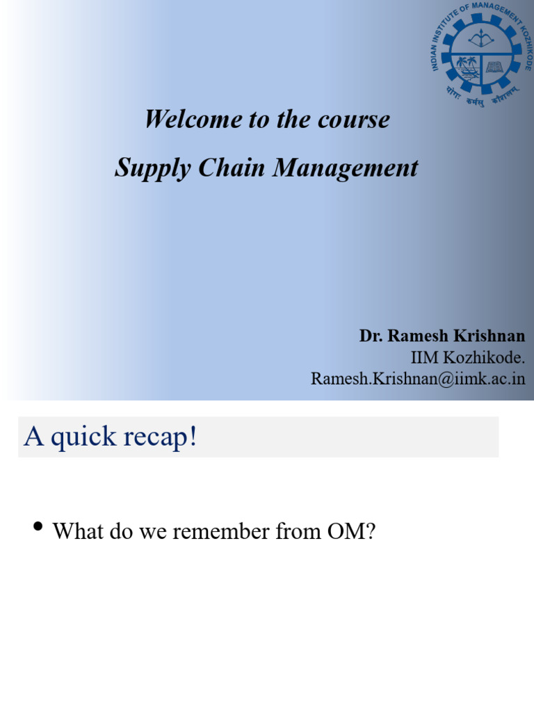 Supply Chain Management Overview | PDF | Supply Chain | Demand