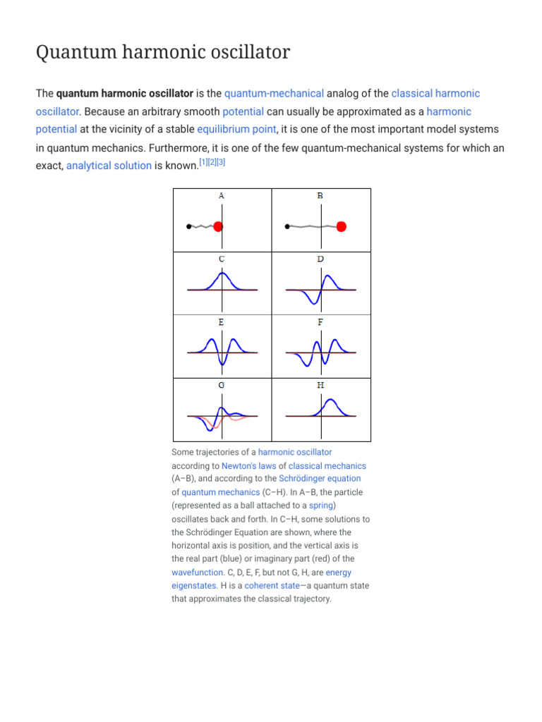 Quantum Harmonic Oscillator Overview | PDF | Phonon | Hamiltonian ...
