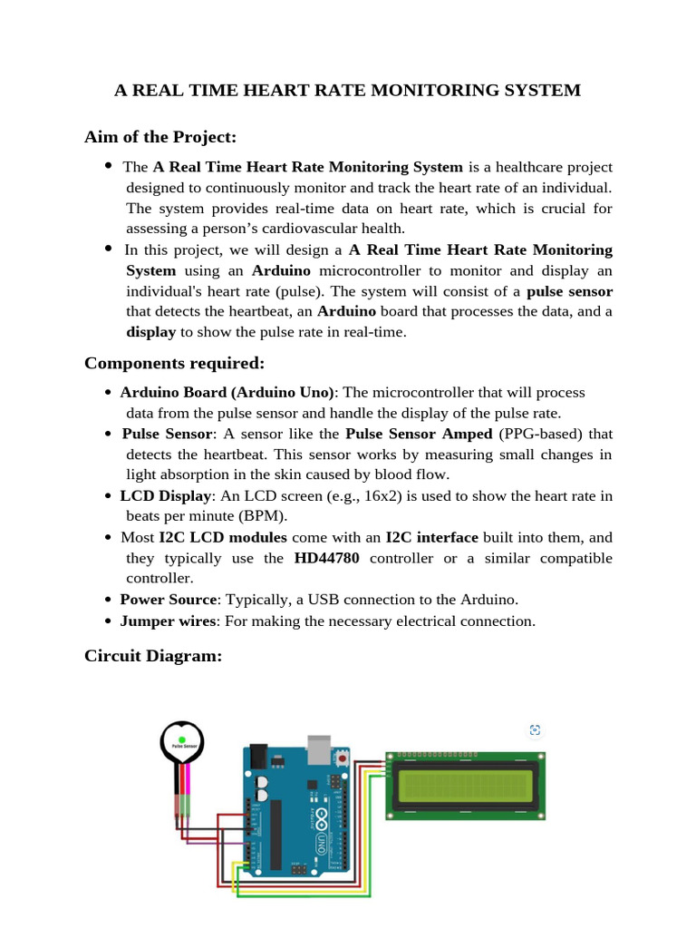 Real-Time Heart Rate Monitoring System | PDF | Heart Rate | Pulse