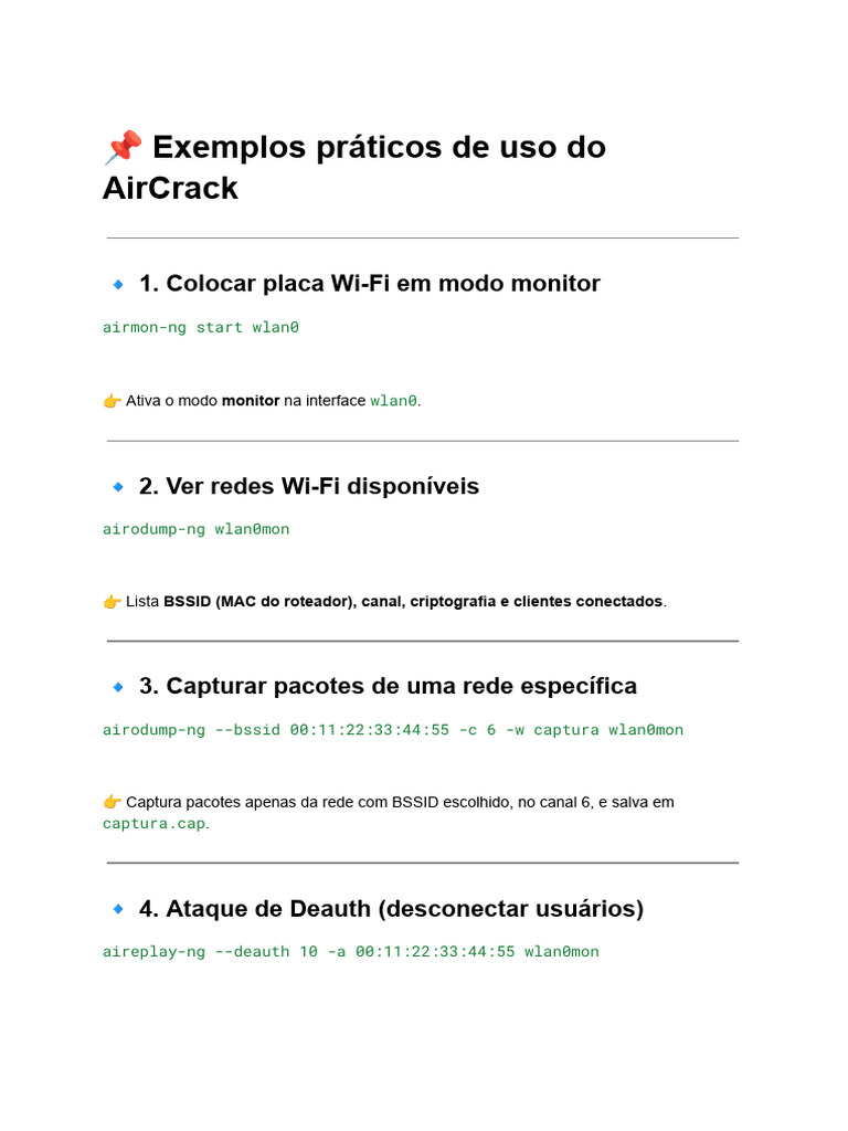 Exemplos Práticos do AirCrack | PDF