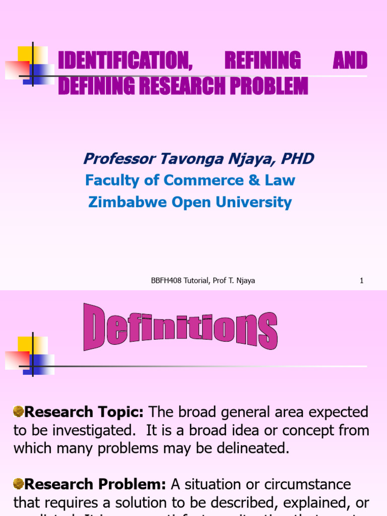 Identifying, Defining and Refining A Research Problem | PDF ...