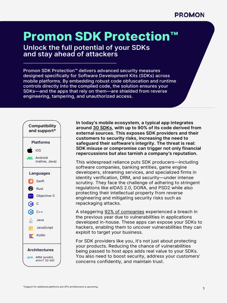 Promon SDK Protection Overview | PDF | Security | Computer Security