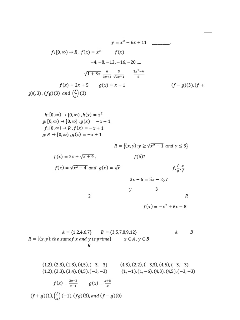 Grade10 Cs and Nb Math Worksheet | PDF | Function (Mathematics ...