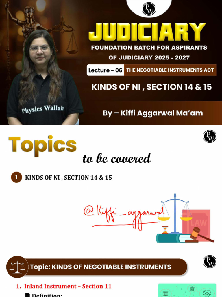 Negotiable Instrument Act 06 - Class Notes | PDF