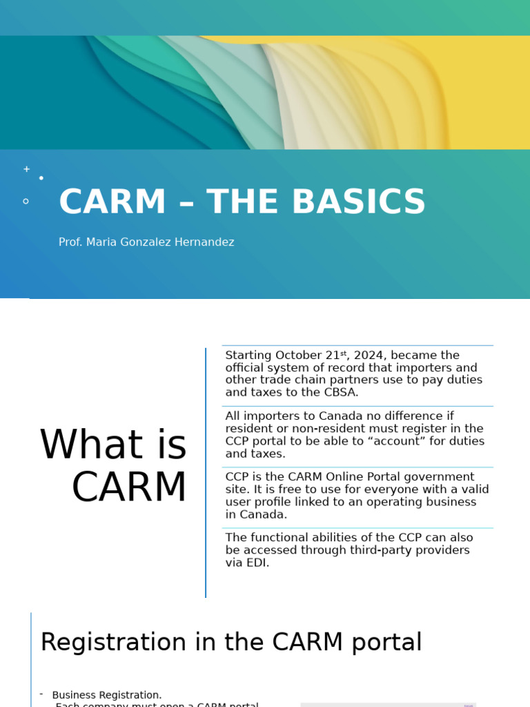 Week 4.CARM - Basic Information | PDF | Customs | Payments