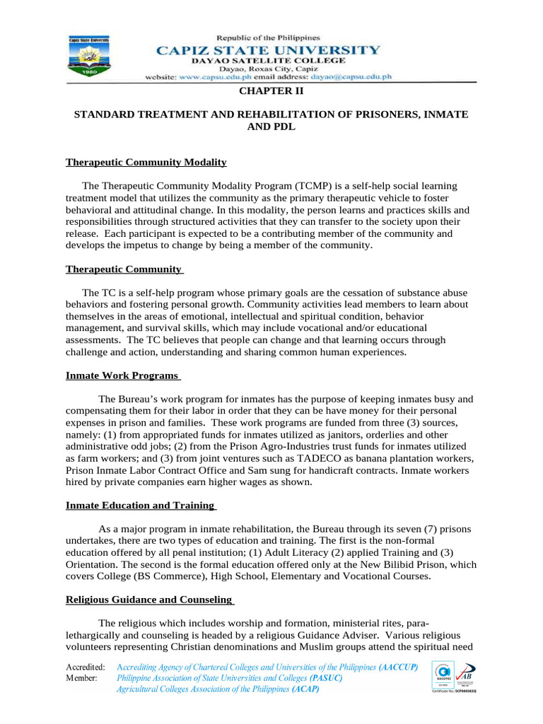 Module Therapeutic Modalities 2 | PDF | Prison | Punishments