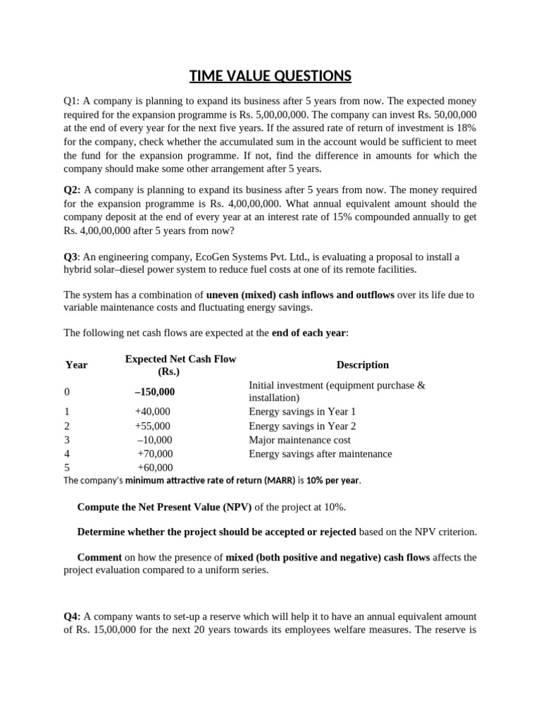 Time Value of Money Calculations | PDF | Net Present Value | Economies