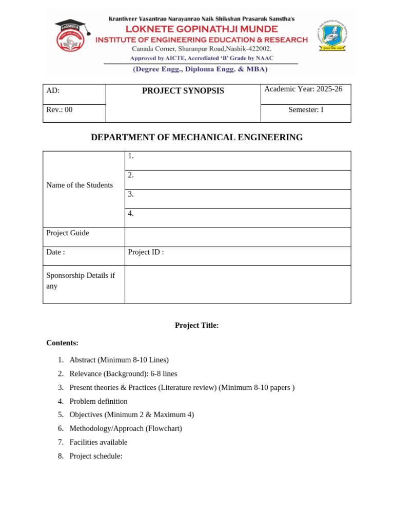 Synopsis Format | PDF