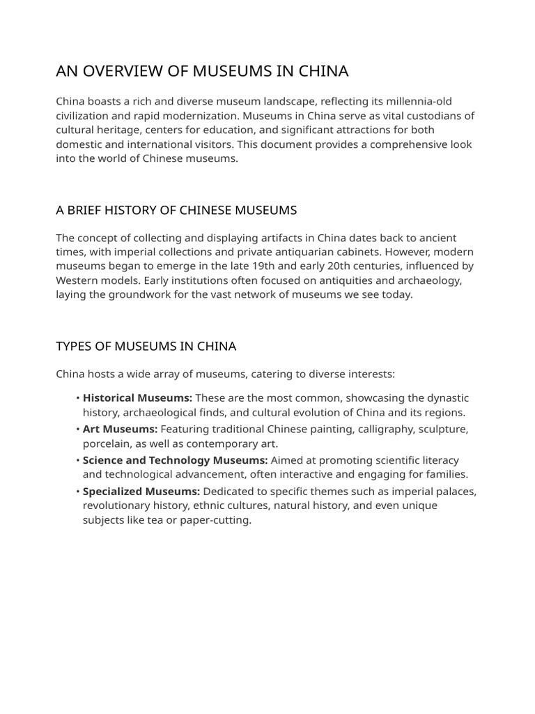 China Museum Document | PDF | Museum | China