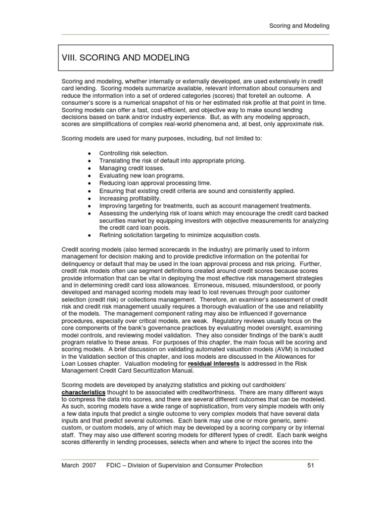Viii. Scoring and Modeling | PDF | Career & Growth