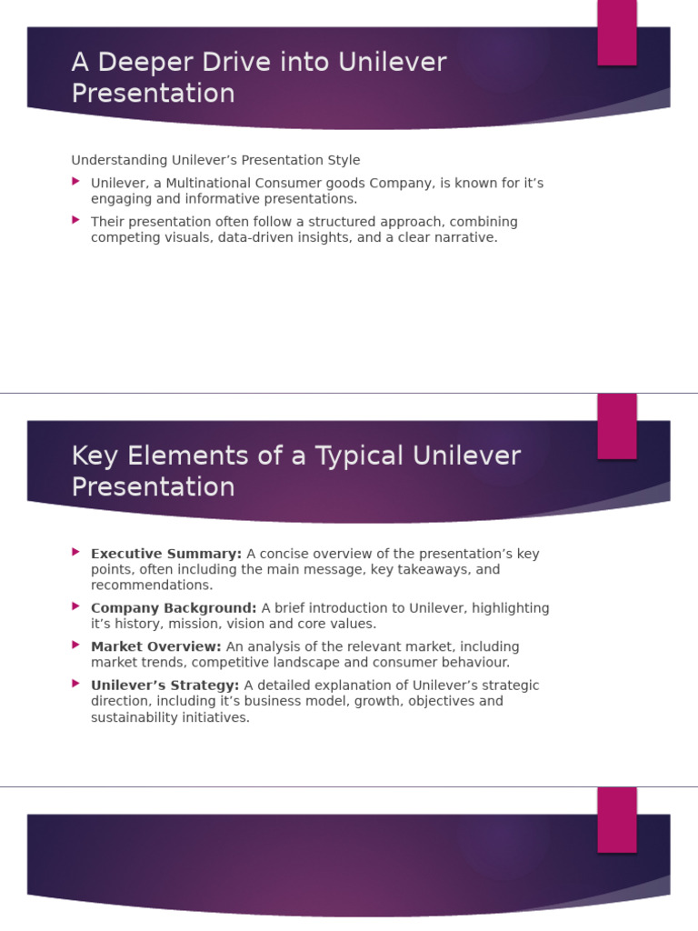 Unilever Presentation Style Guide | PDF