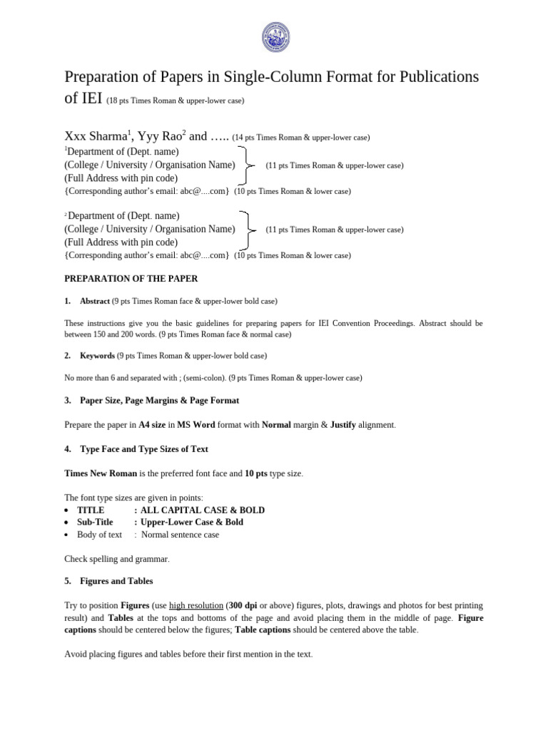 IEIPaper_Template | PDF | International System Of Units | Times New Roman