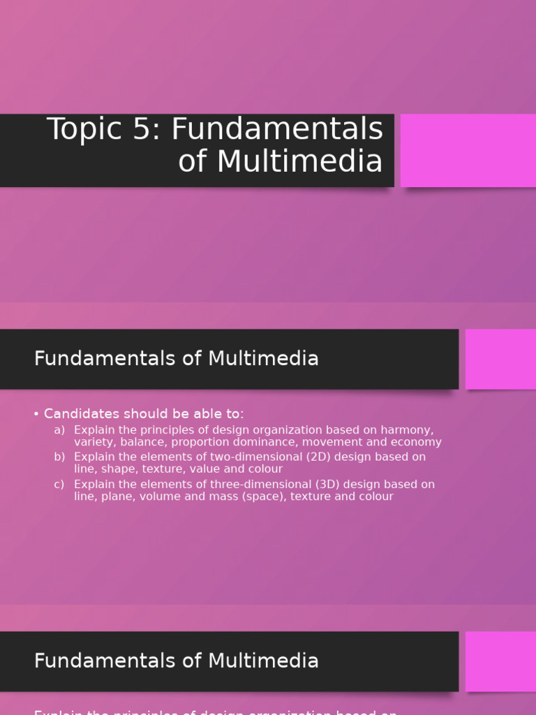 Topic5-FundamentalsMultimedia | PDF | Typefaces | Multimedia