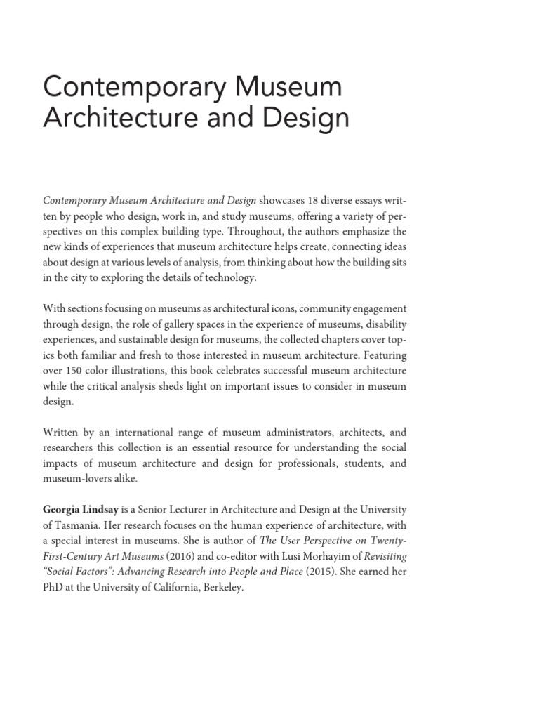 Museum Architecture: Design Perspectives | PDF | Museum