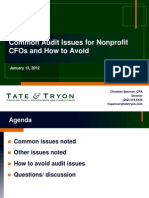 Common Audit Issues - Nonprofit CFOs