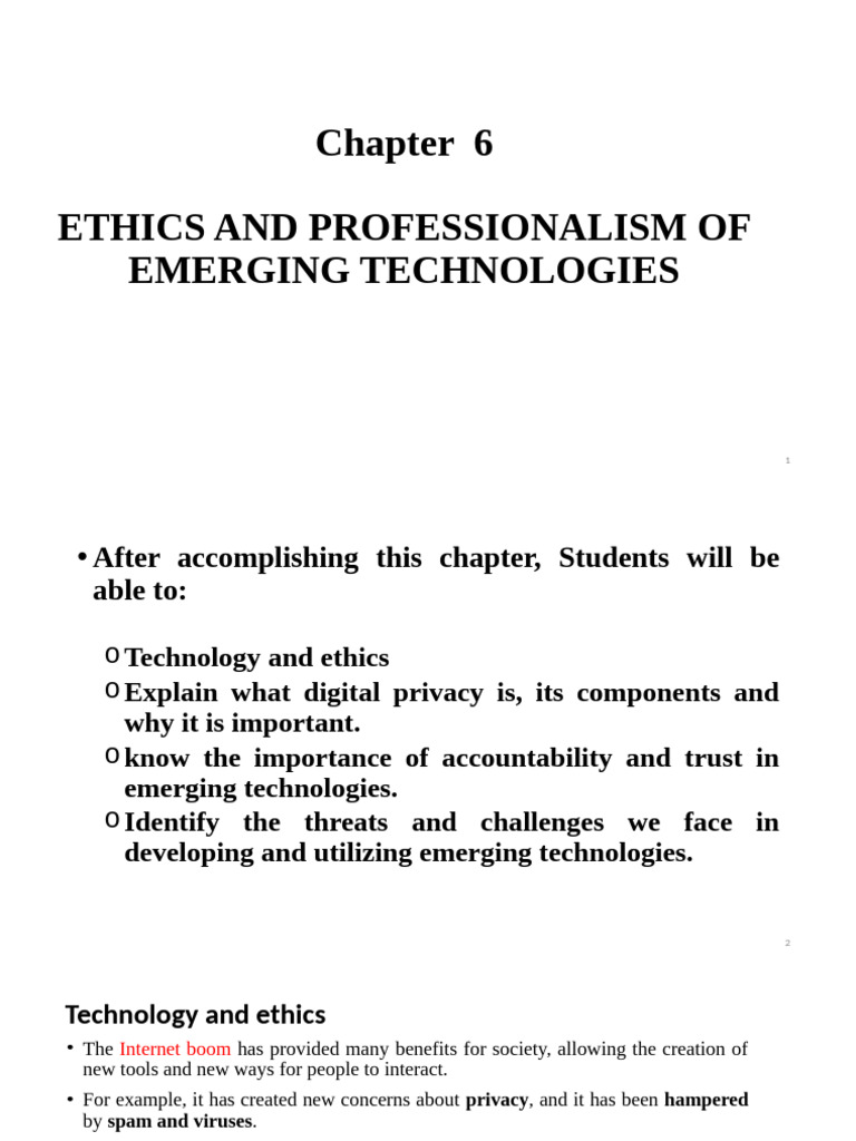 Ethics in Emerging Technologies | PDF | Privacy | Computer Security