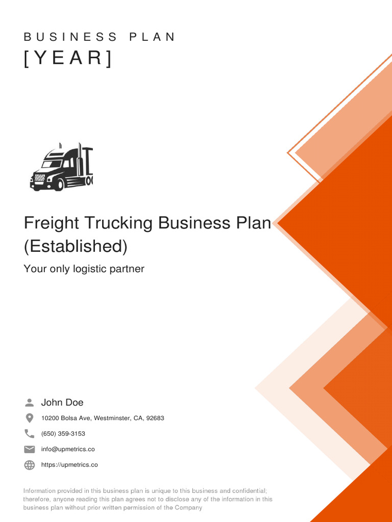 Freight Trucking Business Plan Overview | PDF | Expense | Income Statement