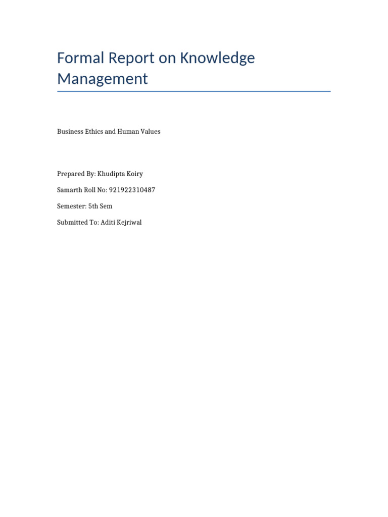 Knowledge Management Insights Report | PDF | Knowledge Management ...
