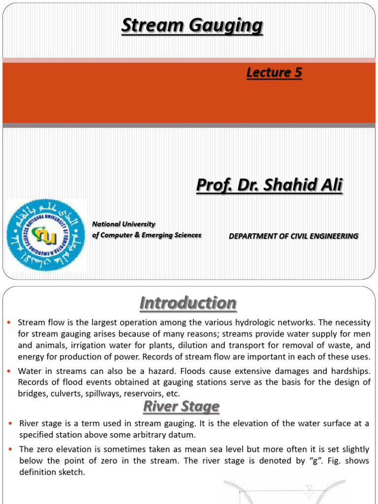 Stream Gauging Techniques and Measurement | PDF | Electromagnetic ...