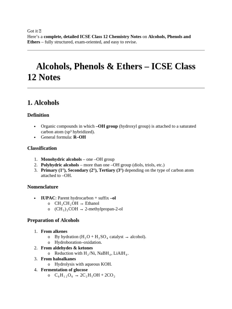 Chemistry Alcohol Phenol and Ether | PDF | Ether | Chemistry