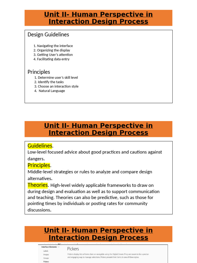 Unit II - Human Perspective in Interaction Design Process | PDF ...