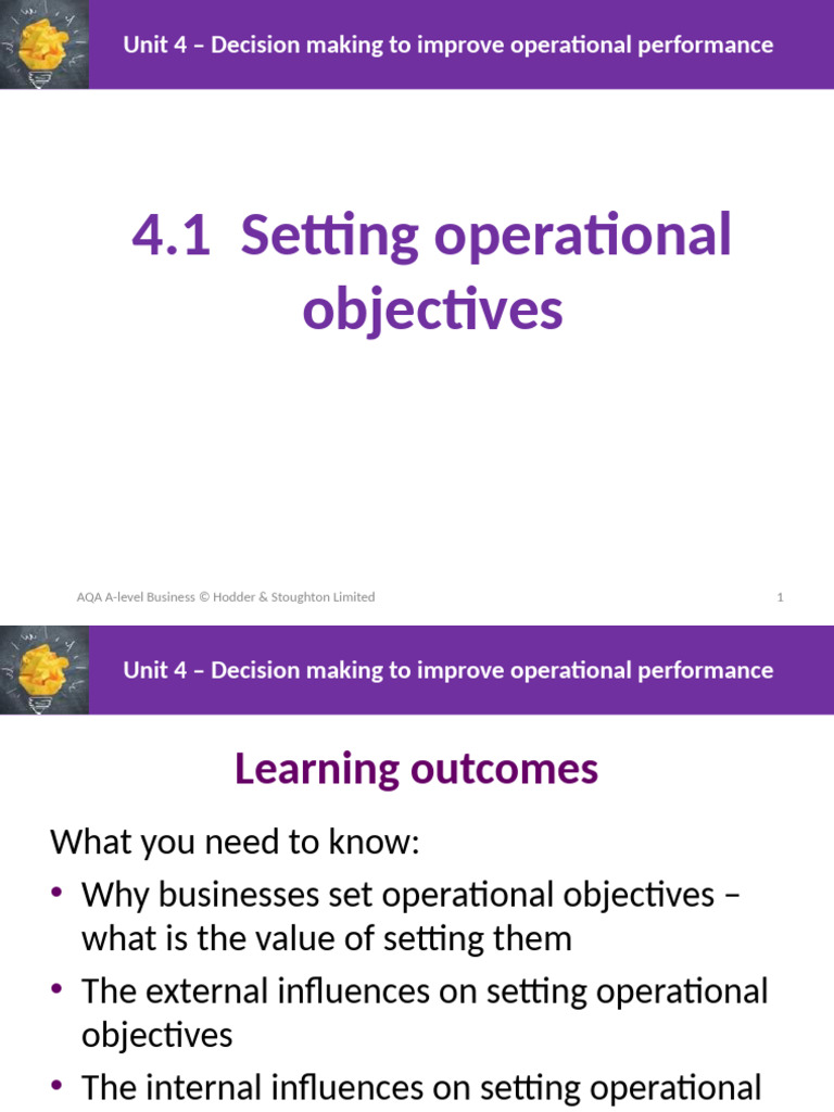 Operational Objectives in Business Management | PDF | Profit (Economics ...