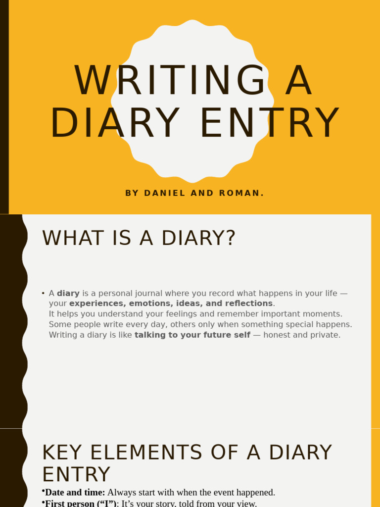 Writing a Diary Entry Izmen | PDF