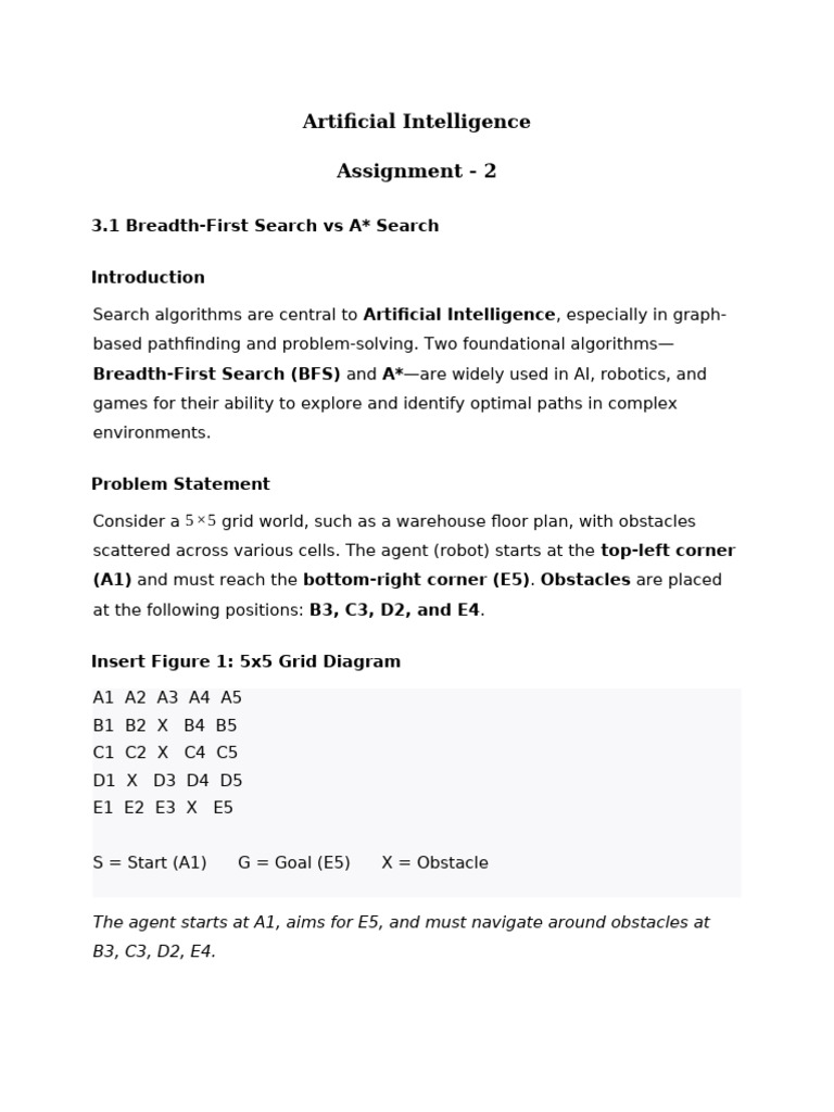 BFS vs A* Search in AI Pathfinding | PDF | Applied Mathematics ...