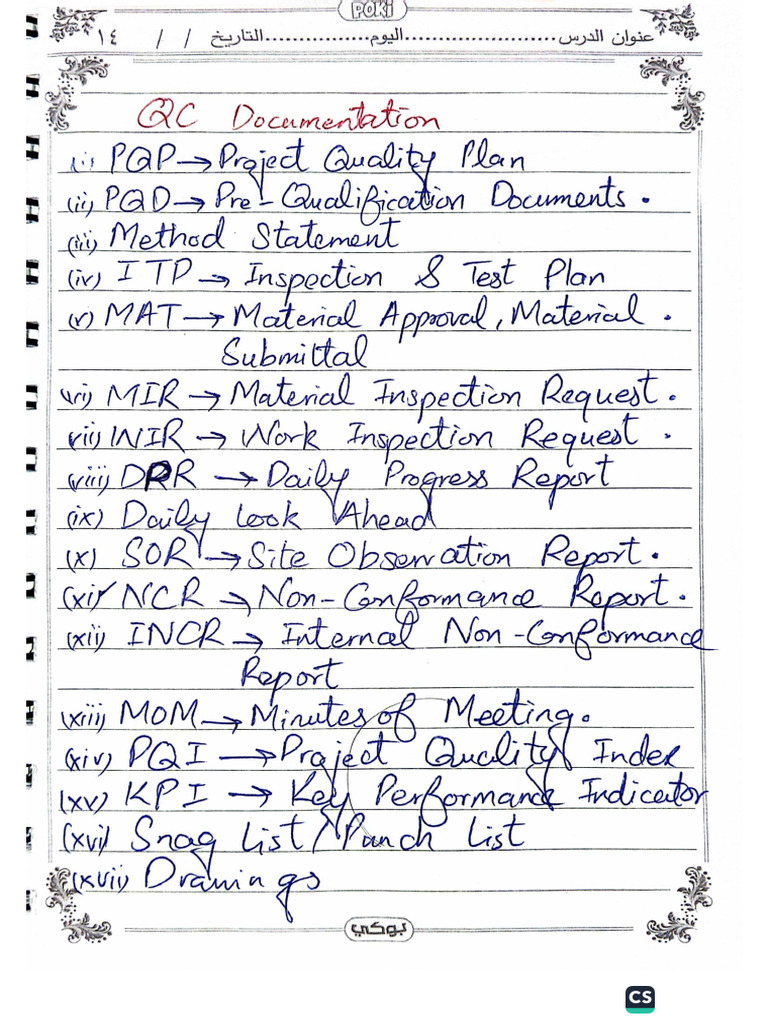 Mehran QC Documntation Notes | PDF