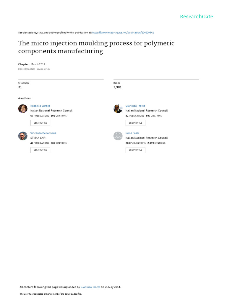 Micro Injection Moulding for Polymers | PDF | Materials Science ...