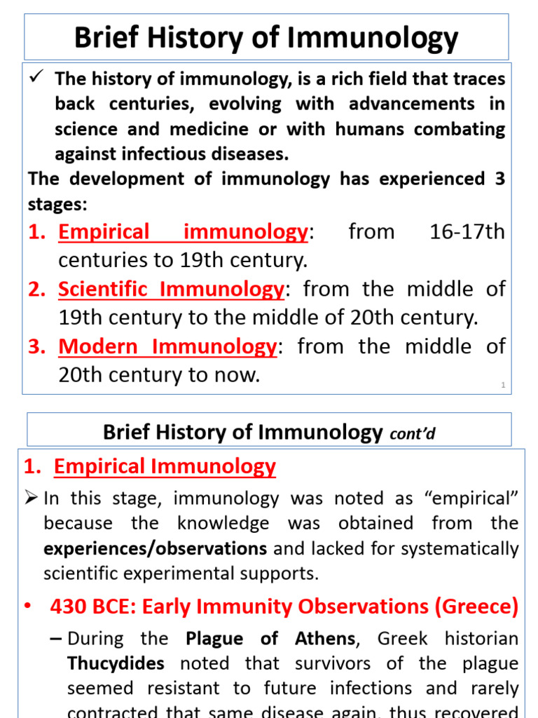 History and Evolution of Immunology | PDF | Immune System | Immunology